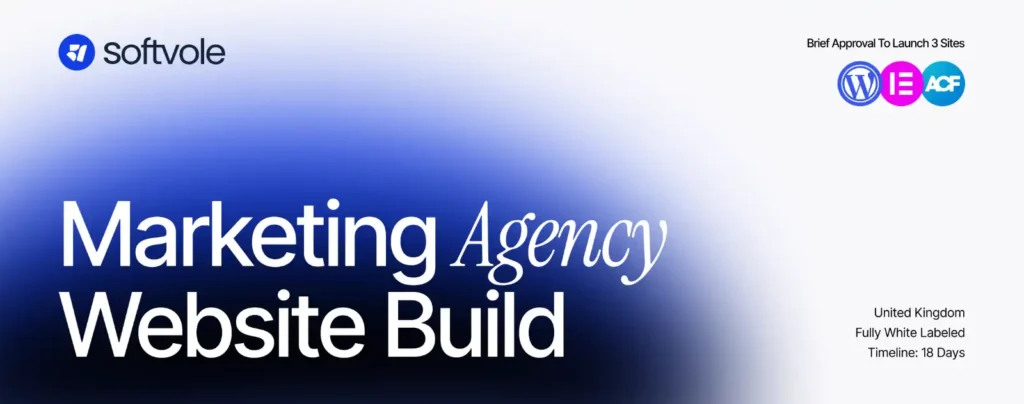 White label WordPress development case study, UK marketing agency launched 3 client websites in 18 days
